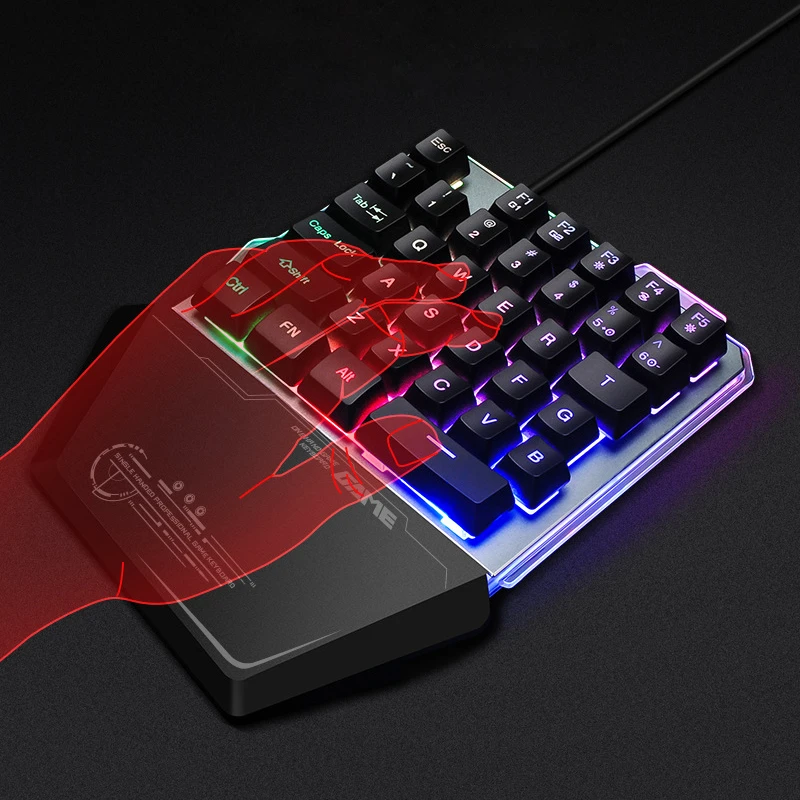  Gaming Keyboard Mechanical One-Handed Keyboard For PUBG LOL Mobile Game Left Hand Small Keyboard Dr