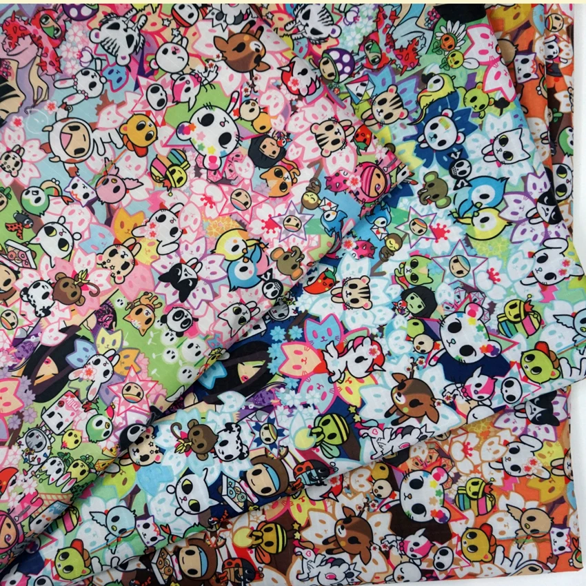 

145*90cm Japanese cartoon animals Fiber fabrics waterproof Oxford cloth for patchwork PVC DIY Sewing Tablecloth bag raincoat