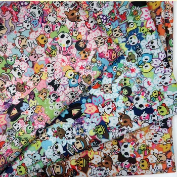 

145*90cm Japanese cartoon animals Fiber fabrics waterproof Oxford cloth for patchwork PVC DIY Sewing Tablecloth bag raincoat