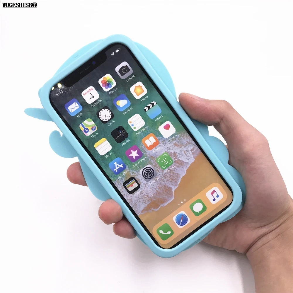 3D Cartoon Case for iPhone X Unicorn Cat Stitch Animals Pink Panther Soft Silicone Cover for iPhone SE 5 5S 6 6S 7 8 Plus Cases