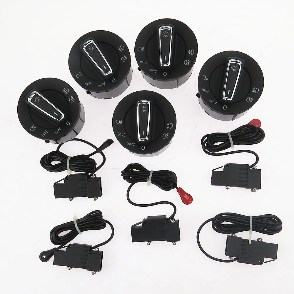 

SCJYRXS 5Set Chrome Plating Headlight Automatic Control Switch + Sensor Modular For Golf 7 5GG941431D 5GG 941 431D 5GG 941 431 D