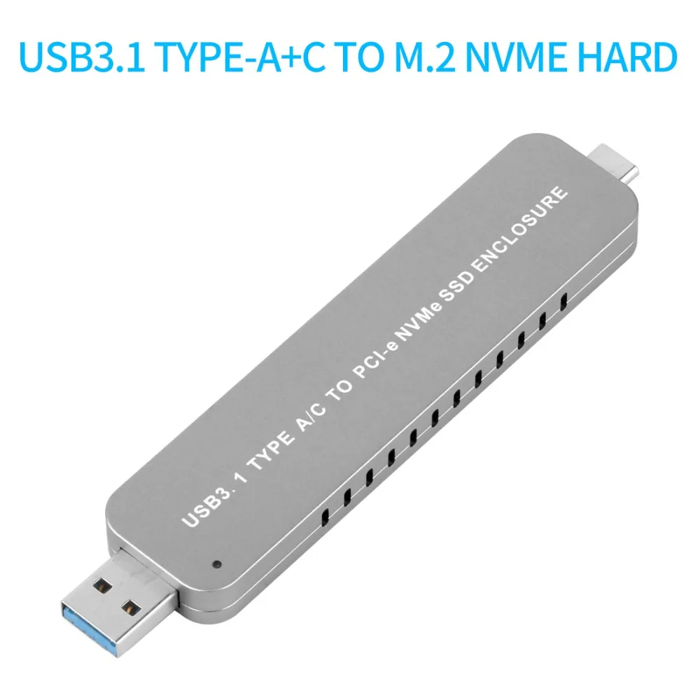 XT-XINTE LM906 USB3.1 TYPE-A+ C к M.2 NVME SSD адаптер жесткий диск корпус внешний HDD корпус для 2242, 2260, 2280 NVMe SSD