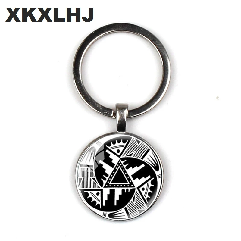 

XKXLHJ NDIAN PENDANT Hopi Design Pendant Black and White Anasazi Indian Keychain Native American Design Southwest Jewelry