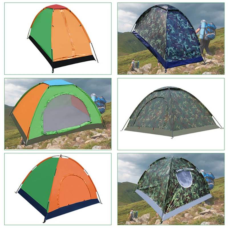 

1/2/3-4/6 Person Camping Tent Single Layer Waterproof Windproof Sunshade Outdoor Driving Camping Accessories