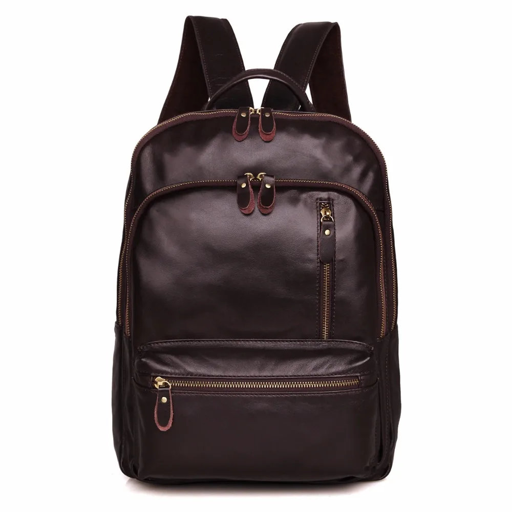 

J.M.D Real Cow Leather Men's Backpack Large Capacity Men's Travel Backpack 7313Q