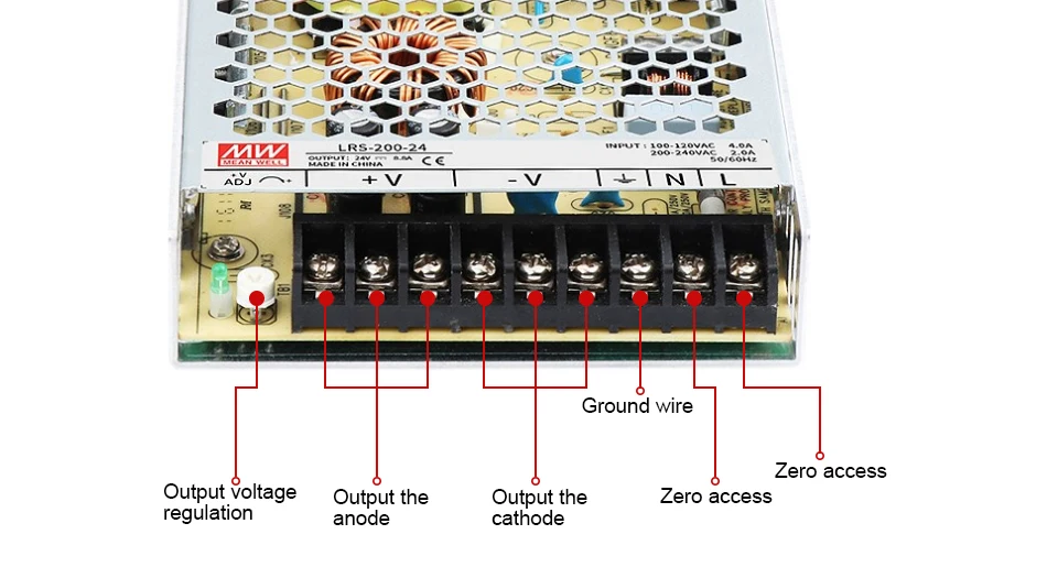 Электропитанием LRS-200 импульсный источник питания 5V 12V 24V 36V 48V источник питания для фрезерный станок с ЧПУ гравировальный станок