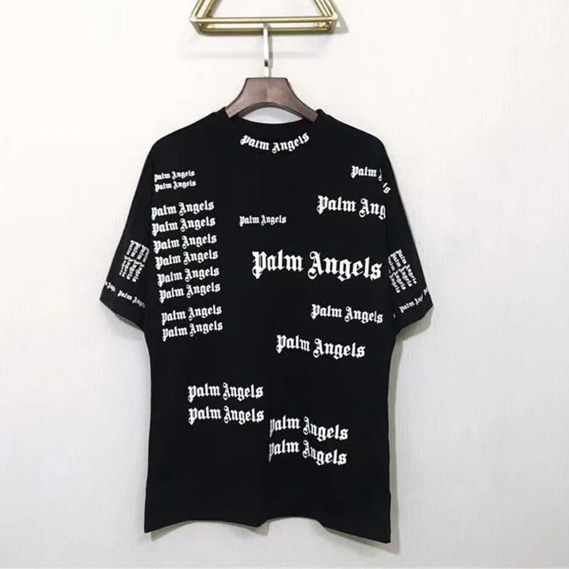 

2018 New Palm Angels T Shirt Men Women 1:1 High Quality Hip Hop Palm Angels Top Tees Summer Couple Lover Palm Angels T-Shirt