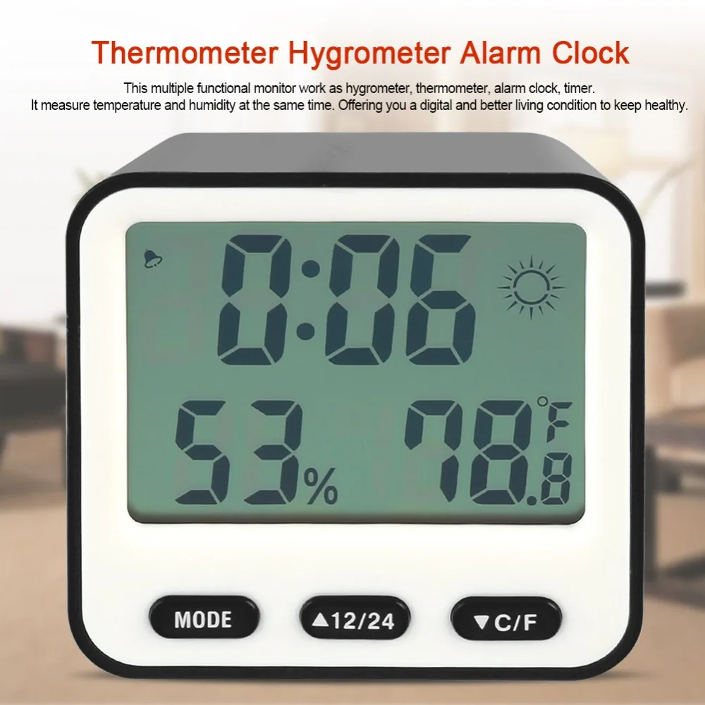Многофункциональный цифровой Будильник Электронный Цифровой термометр гигрометр ЖК-таймер 4 цвета термометр часы будильник