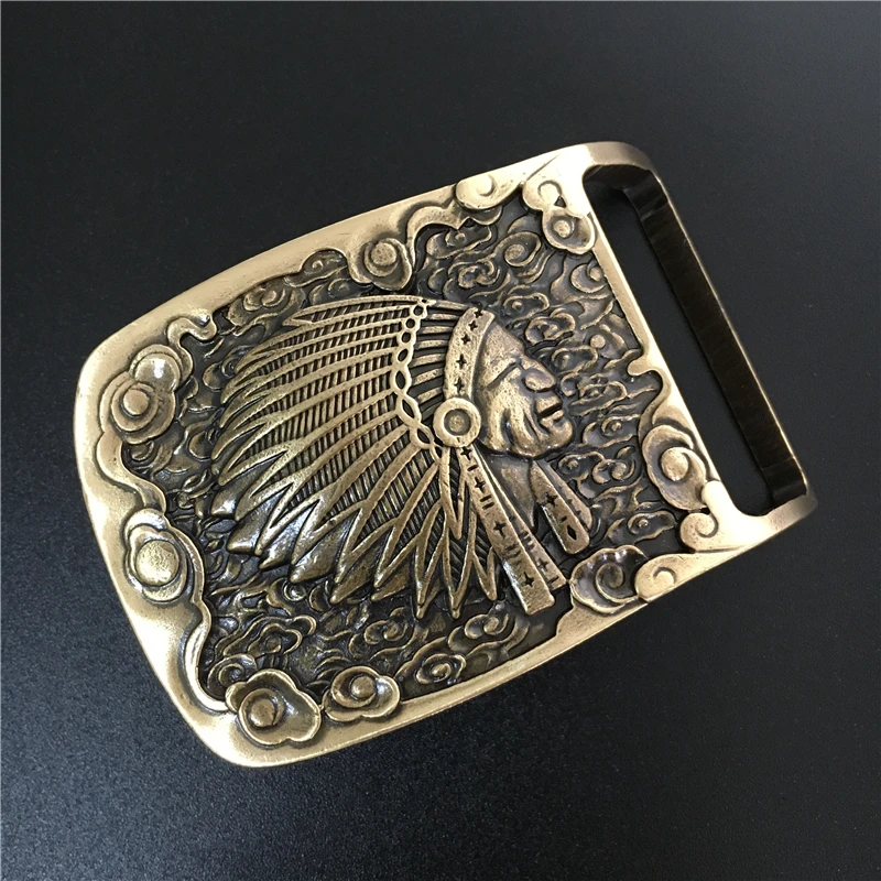 Indian Belt Buckle Solid Brass Cowboy Belt Diy Accessories Men Belts