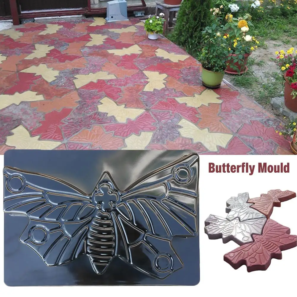 

Butterfly Shape Stepping Stone Mold Paving Floor Mould Colorful Floor Tile Patchwork Plastic Floor Mould For Lawns Parks