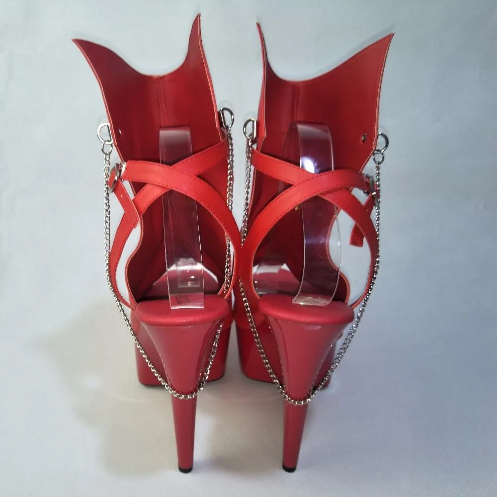 Rot 15 Hohe Toeless Sandalen Plattform Hochzeit Leder Frauen Spitze Gladiator Cm Stiletto Schuhe Schuhe Offene Ferse wZYTnI