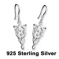 The Hobbit LOTR 925 Sterling Silver Arwen Evenstar drop earrings fashion Princess earrings fan gift