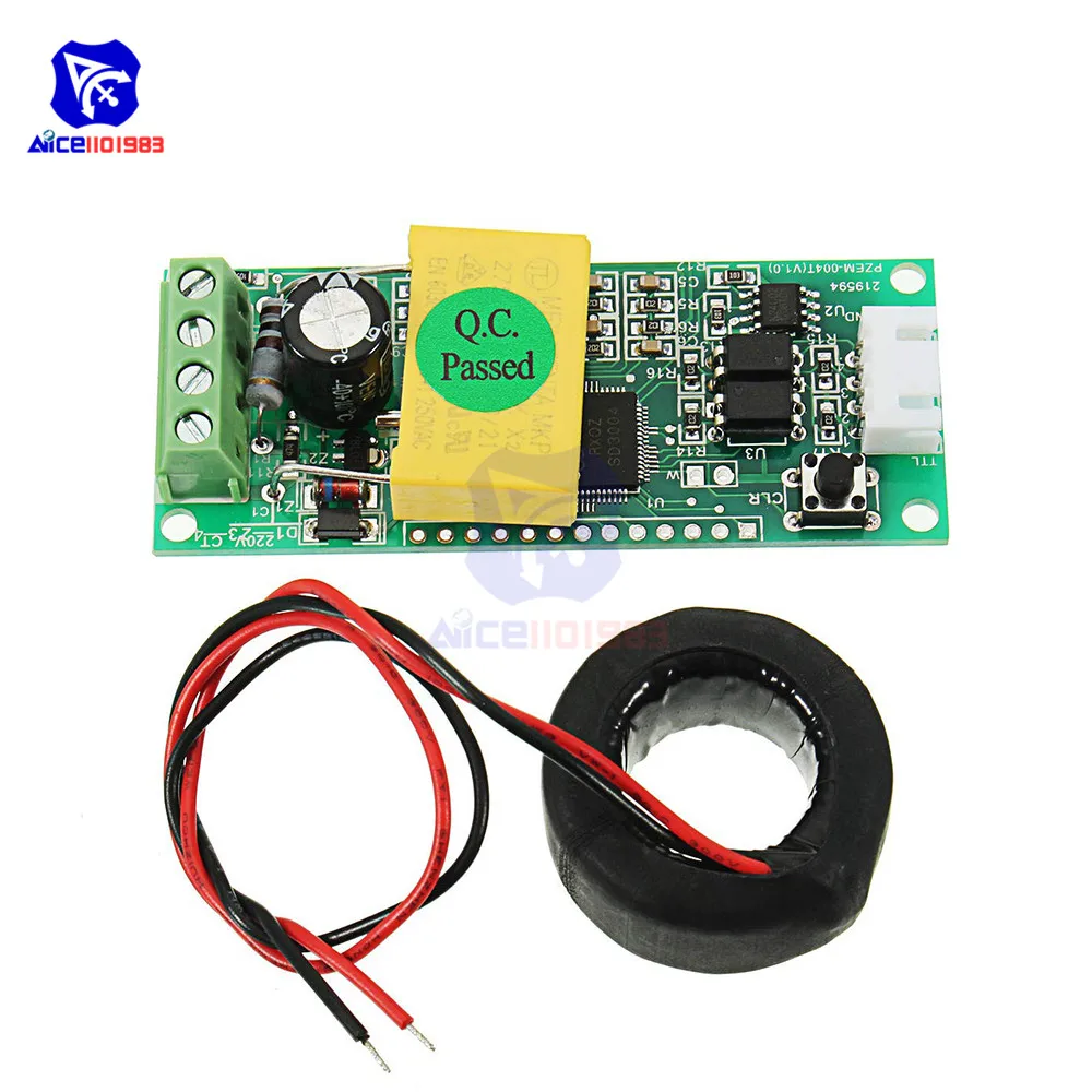 

AC Digital Multifunction Meter Watt Power Module For Arduino Volt Amp TTL Current Test Module with Coil 0-100A 80-260V