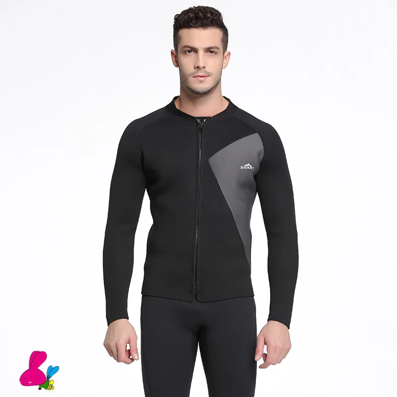 

SBART 3MM wetsuit jacket men long sleeve neoprene front zipper surf Winter Swim Warm Surf Upstream size xxxL