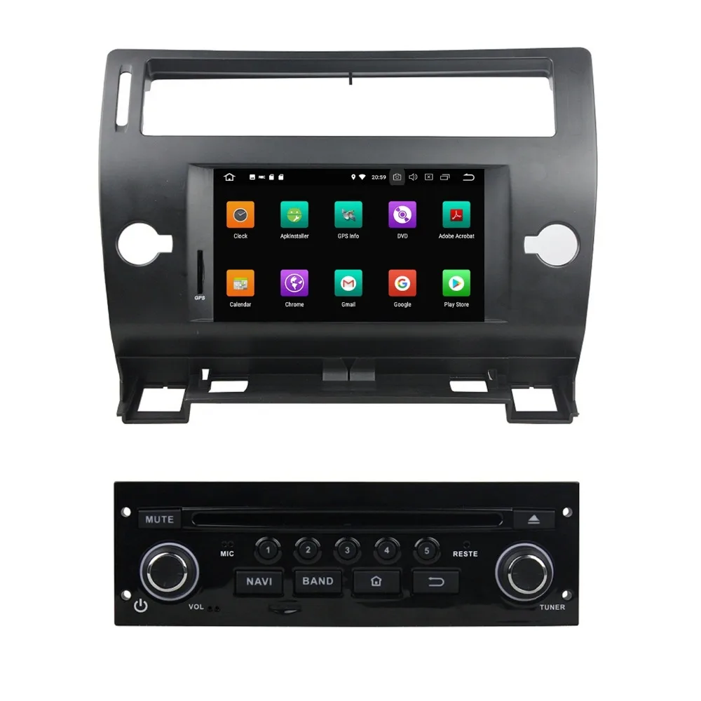 Cheap 7" Android 8.0 Car Radio DVD Stereo Multimedia for Citroen C4 2005-2011 4GB RAM GPS Bluetooth WIFI USB DVR Mirror-link 32GB ROM 3