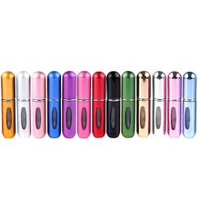 

5ml Mini Empty Portable Travel Perfume Spray Refillable Bottles Aluminum Cosmetic Container Atomizer Makeup Jars 13 colors 10pcs