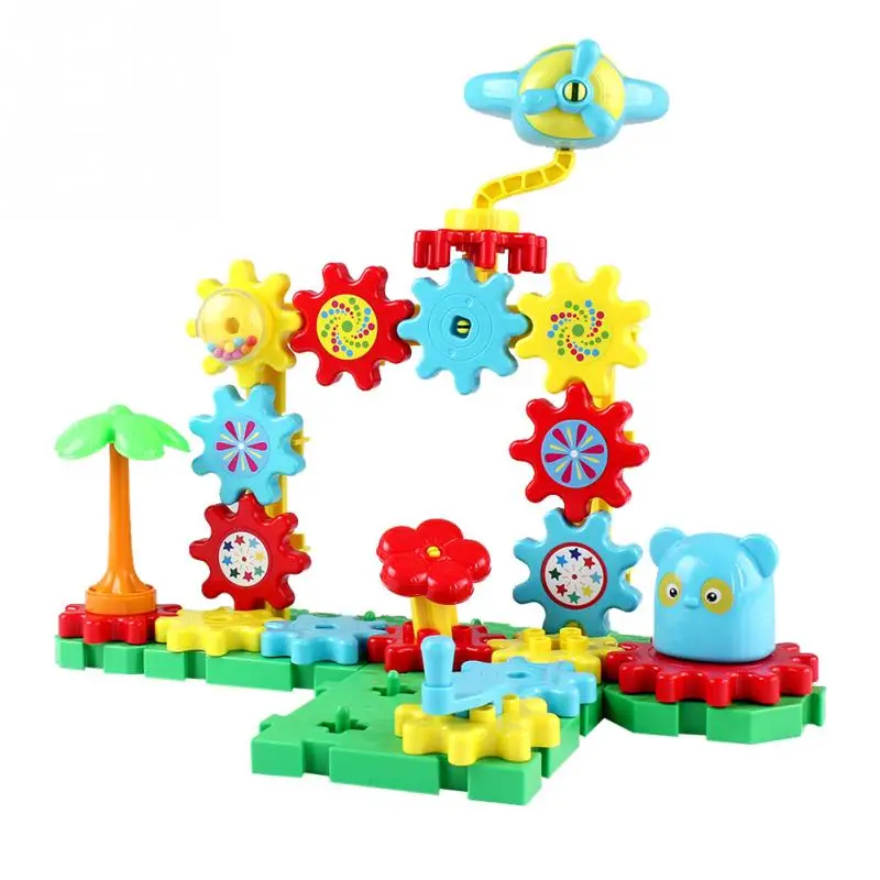 Gear Building Blocks Scene Contruct Block Toy Colorful Plastic Building Kits Educational Toys For Kids Children Gifts