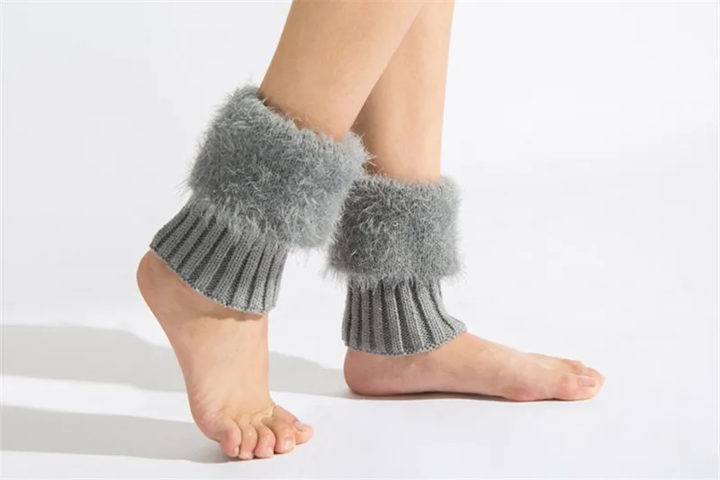 Зимние новые женские гетры Вязаные носки сапоги из искусственного меха манжета для ноги теплые Calentadores Piernas Mujer женские гетры