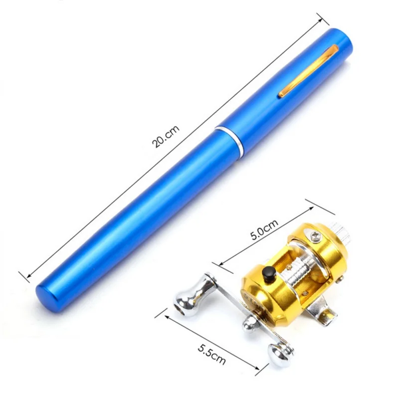 مصغرة الجيب المحمولة السمك القلم سبائك الألومنيوم الصيد القطب رود بكرة كومبو خفيفة الوزن الجليد الصيد قضبان اكسسوارات