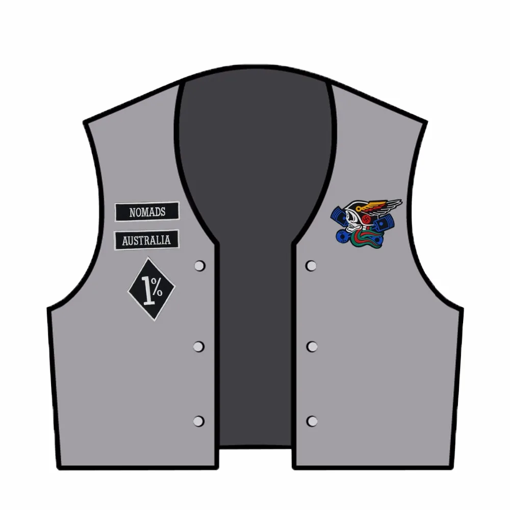 NOMADS AUSTRALIA custom hand sew Back patch Motorcycle jacket embroidery Iron-on garment decoration7