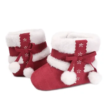 

Cute Ball Winter Boots Fashion Soft Bottom Baby Moccasin Baby Warm Boots Non-slip Boots for Baby Girls Boys