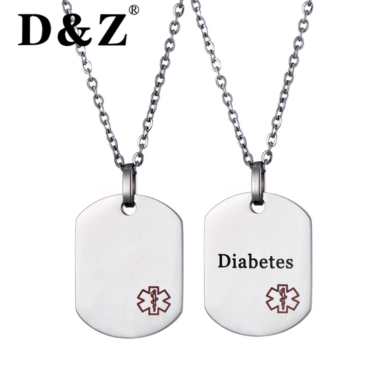 Buy D&Z Diabetes Medical Alert ID Necklace Men