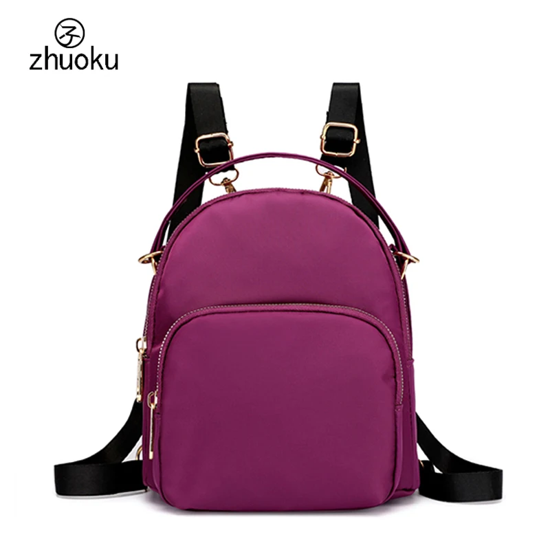 

Girl small mini backpack school bag Waterproof nylon Female travel backpack Multifunction Black bagpack women rugzak Z455