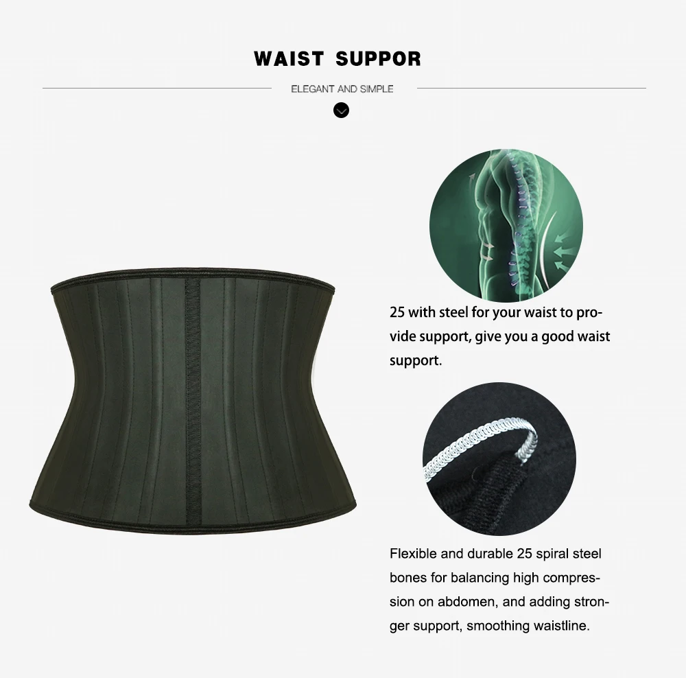 NB1504 1 Atbuty Latex Corset Waist Trainer 25 Steel Boned Short Torso Body Shaper Slimming Shapewear (2)