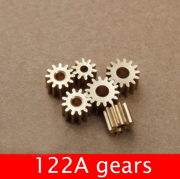 10PCS 122A Metal Pinion 0.5M 12T Brass Gears 2mm Main Shaft Gear Spare Parts For DIY Models | Игрушки и хобби