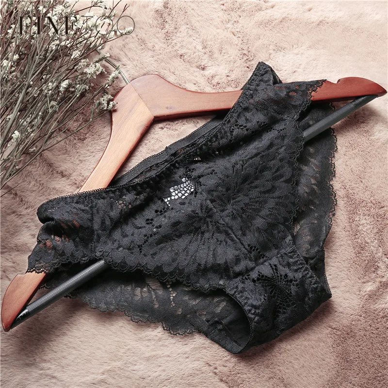 

Panties For Women 1Pc Low Rise Lace Floral Underwear Sexy Female Lingerie Comfort Ladies Solid Briefs Girls Black Panty 5 Colors