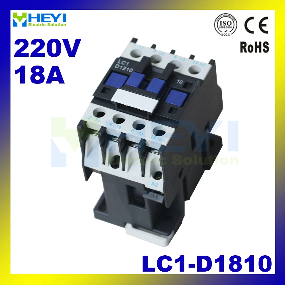 

LC1-D1810 Telemechanic Contactor for Electrical Circuit Line 3 Phase 220V 18A 50Hz for AC Motor 690V insulate class