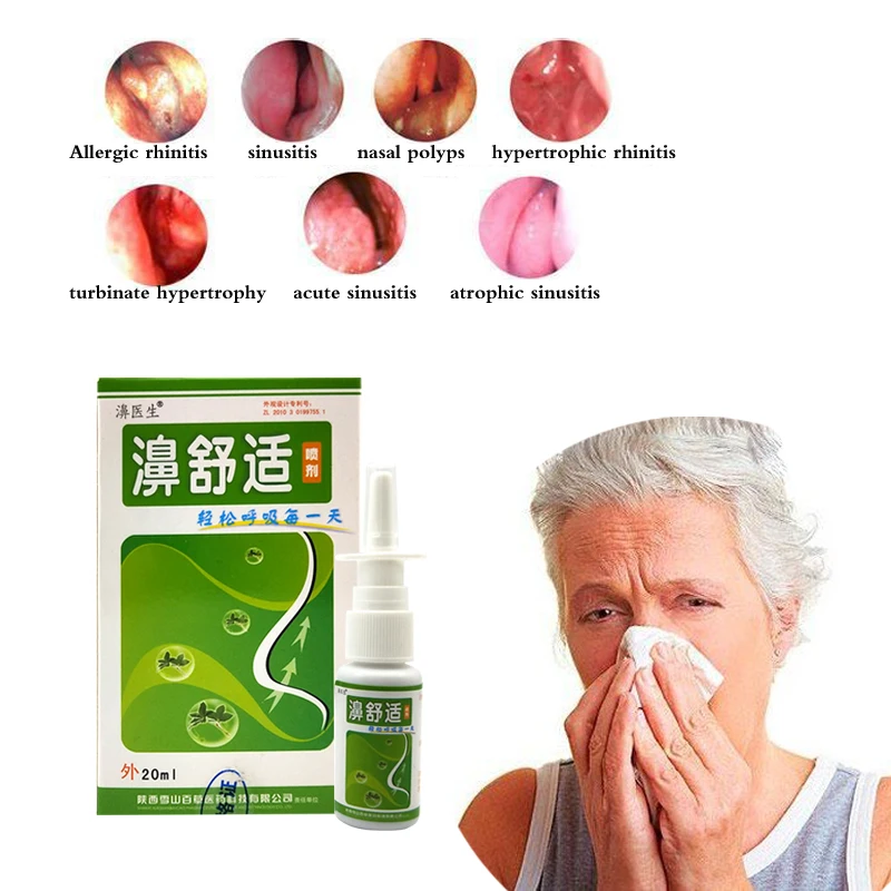 Носовые спреи, хронический ринит, синусит, спрей, китайский традиционный медицинский травяной спрей, ринит, Лечение носа, уход за здоровьем