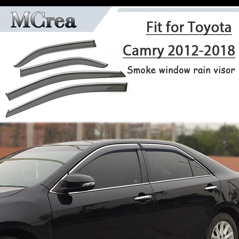 Козырёк от солнца и дождя MCrea 4 шт. для автомобилей Toyota Camry XV50 XV70 2012 2013 2014 2015 2016 2017 2018