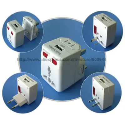 

Worldwide Plug Adapter with USB Charger/Global Universal Travel Adapter with USB Converter for Charging & 5PCS/Lot Free Shipping