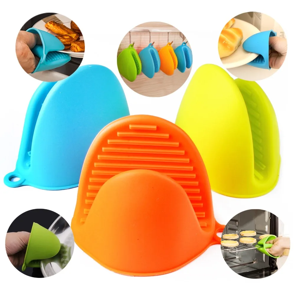 Silicone Mitt Pot Holder Glove Grip Kitchen Oven Heat Resistant Baking