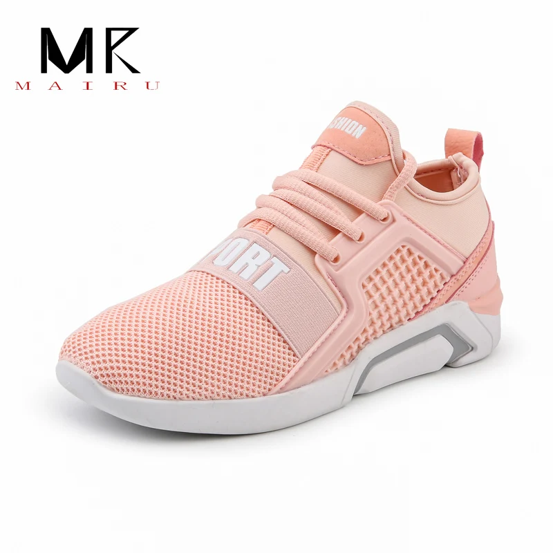 

MAIRU 2019 Transpirable Malla Mujer Casual Zapatos Vulcanizados Mujer Moda Zapatillas De Encaje Suave Alta Ocio Calzado #A98