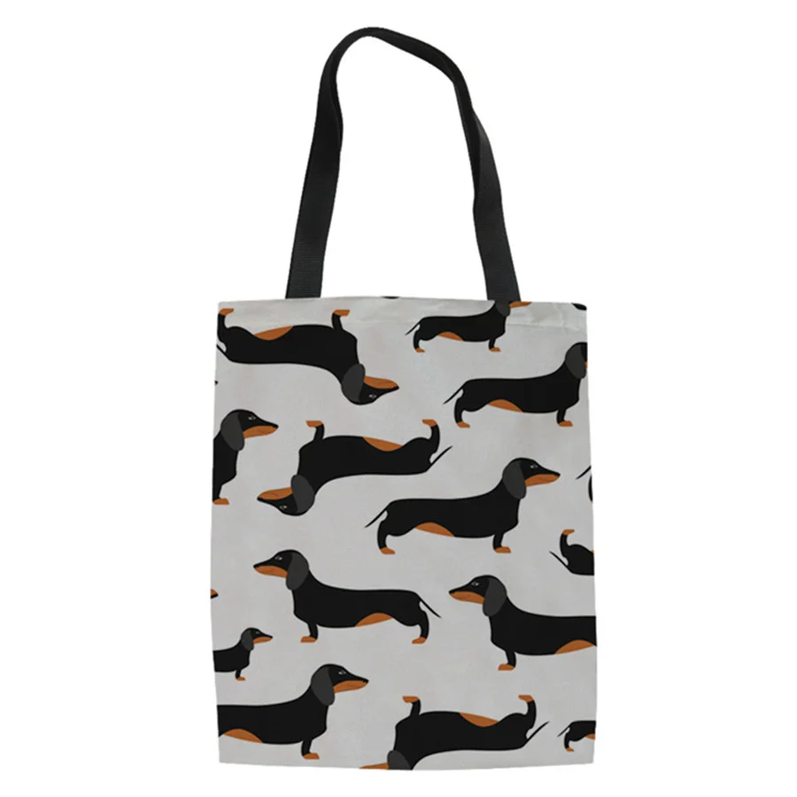 WHEREISART Doxie Dachshund дизайн Холщовая Сумка для женщин большие складные сумки для покупок для женщин модная сумка через плечо с ручкой многоразовые