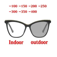 MINCL Ретро близорукость солнцезащитные очки для женщин готовой для мужчин Cat оправа для очков от близорукости Защита от солнца фотохромные