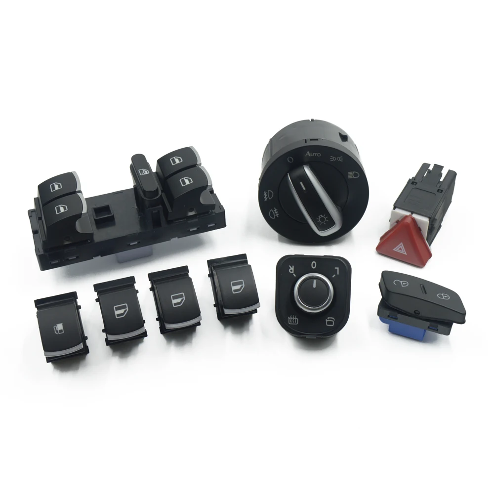 

Window headlight mirror fuel tank Control hazard warning lamp switch for VW Jetta Golf MK5 6 Tiguan CC 5ND 959 565A 5K4 959 857