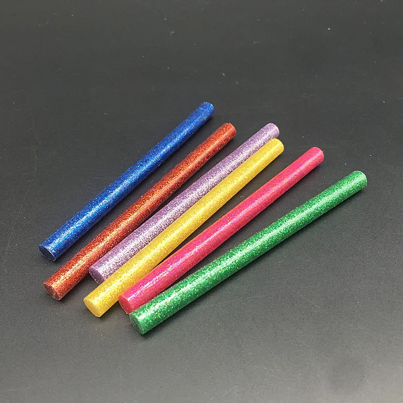 Цветной смешанный 7x10 см термоплавкий клей-карандаш маленький термоплавкий клей-стержень для клеевого пистолета блестящий клей-карандаш