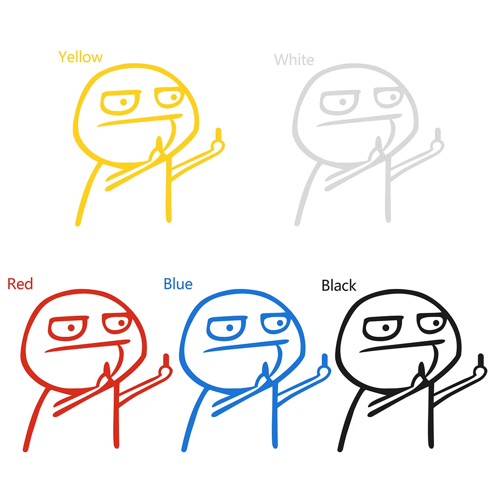 1 Pcs Auto Car Cartoon JDM Funny Middle Finger Reflective Vinyl Car Sticker Motorcycle Decal Styling - Image 2