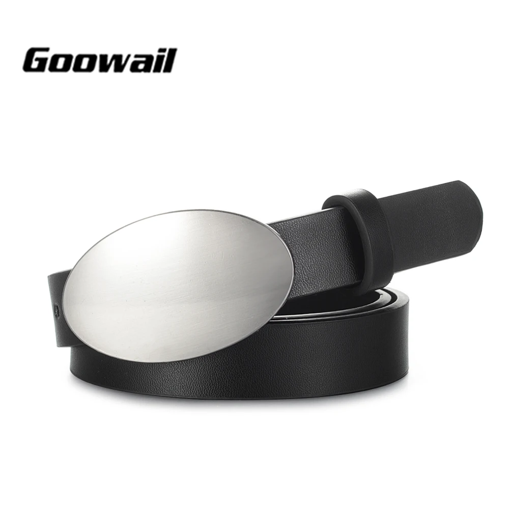 

Goowail 2018 new fashion high quality belts for women Lady Waist Pu Leather female Belts & Cummerbunds Sliver Buckle