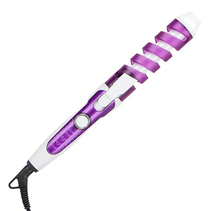 Профессиональная Волшебная Подкручивающая расческа для волос спиральная Плойка для завивки быстрый нагрев палочка для завивки Электрический стайлер для волос Профессиональный инструмент для укладки - Цвет: Purple