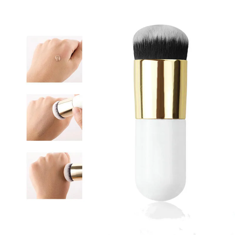 Chubby Pier Foundation Brush Portable Flat Cream Makeup Powder Brushes Professional Cosmetic Brushes