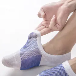 10 штук = 5 пар Мужские Классные носки нескользящие дышащие хлопковые сетчатые чулки невидимые носки женские носки в Корейском стиле