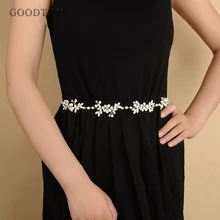 Благородный чистый цветок и жемчуг свадебный пояс, кушак аксессуары платье пояс готовят алмазами для невесты женщин вечерние