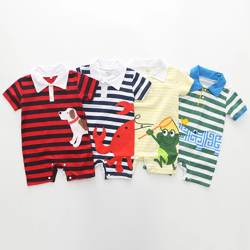 

ARFANNY/Newborn Baby Boy Rompers 100% Cotton Stripe cartoon Leisure Body Clothing Infant Jumpsuit Toddler Boys Clothes