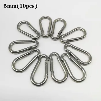 

10pcs 5mm M5 304 Stainless Steel Snap Carbine Snap Hooks