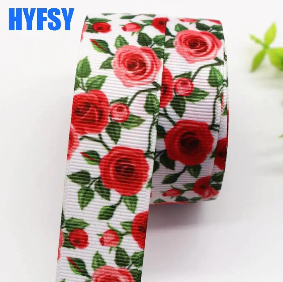 1 1 '25 мм цветной цветок мультфильм ленты 10 ярдов DIY ручной работы материал свадебный подарок обернуть волосы банты. Корсажная лента - Цвет: 1