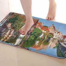 Речной Стиль Коврик для ванной комнаты, смешной Противоскользящий коврик для ванной, занавески для душа s аксессуары, соответствующие вашей душевой занавеске